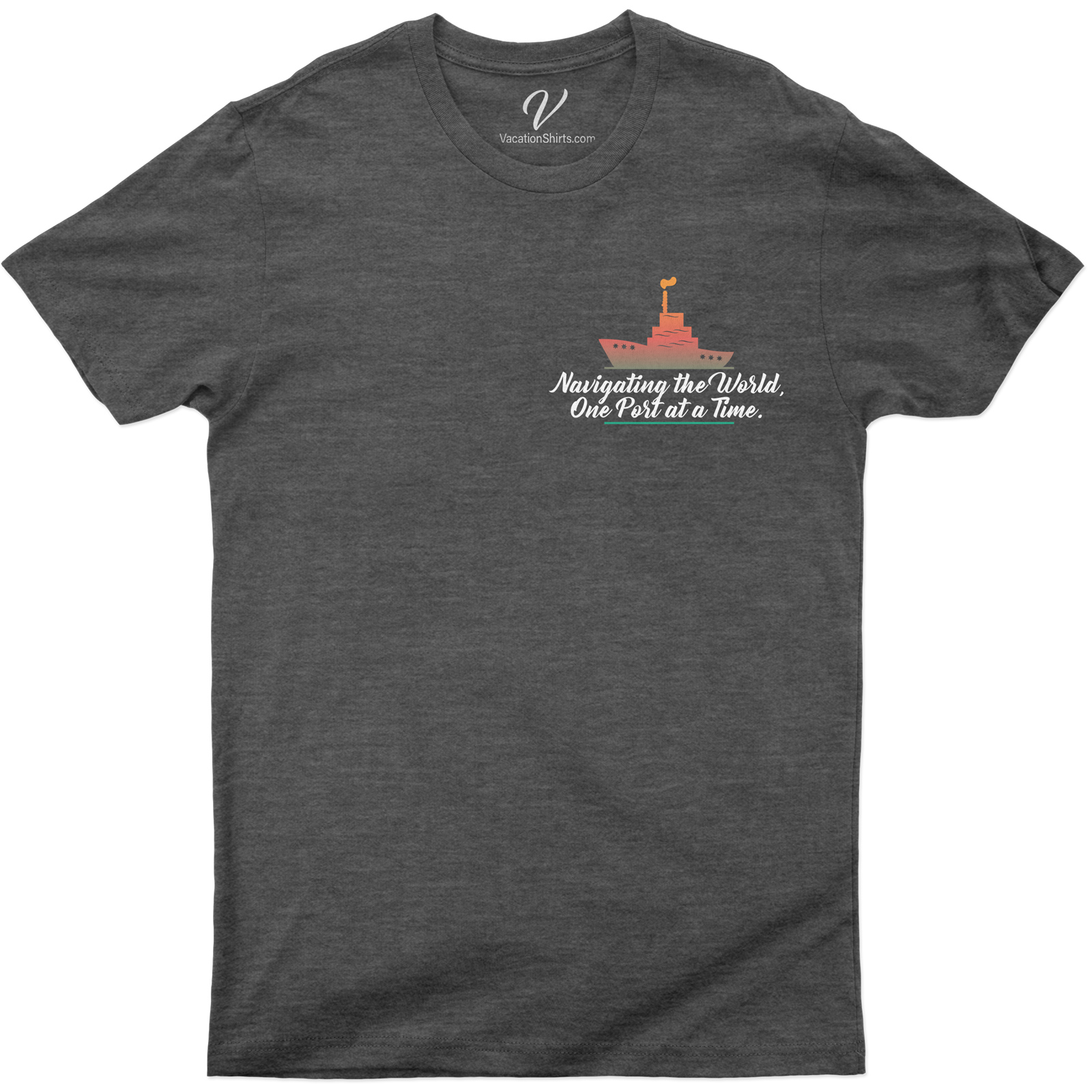 Maritime Adventure - Navigating the World, One Port at a Time - Vacation Tee Embrace your wanderlust with our Maritime Adventure Tee! This Nautical Vacation Tee is perfect for Sailing World Apparel enthusiasts. Our Ocean Travel T-Shirt embodies the spirit of Sea Voyage Clothing. It's not just a World Port Tee, it's an Adventure Travel Shirt that navigates you around the world!