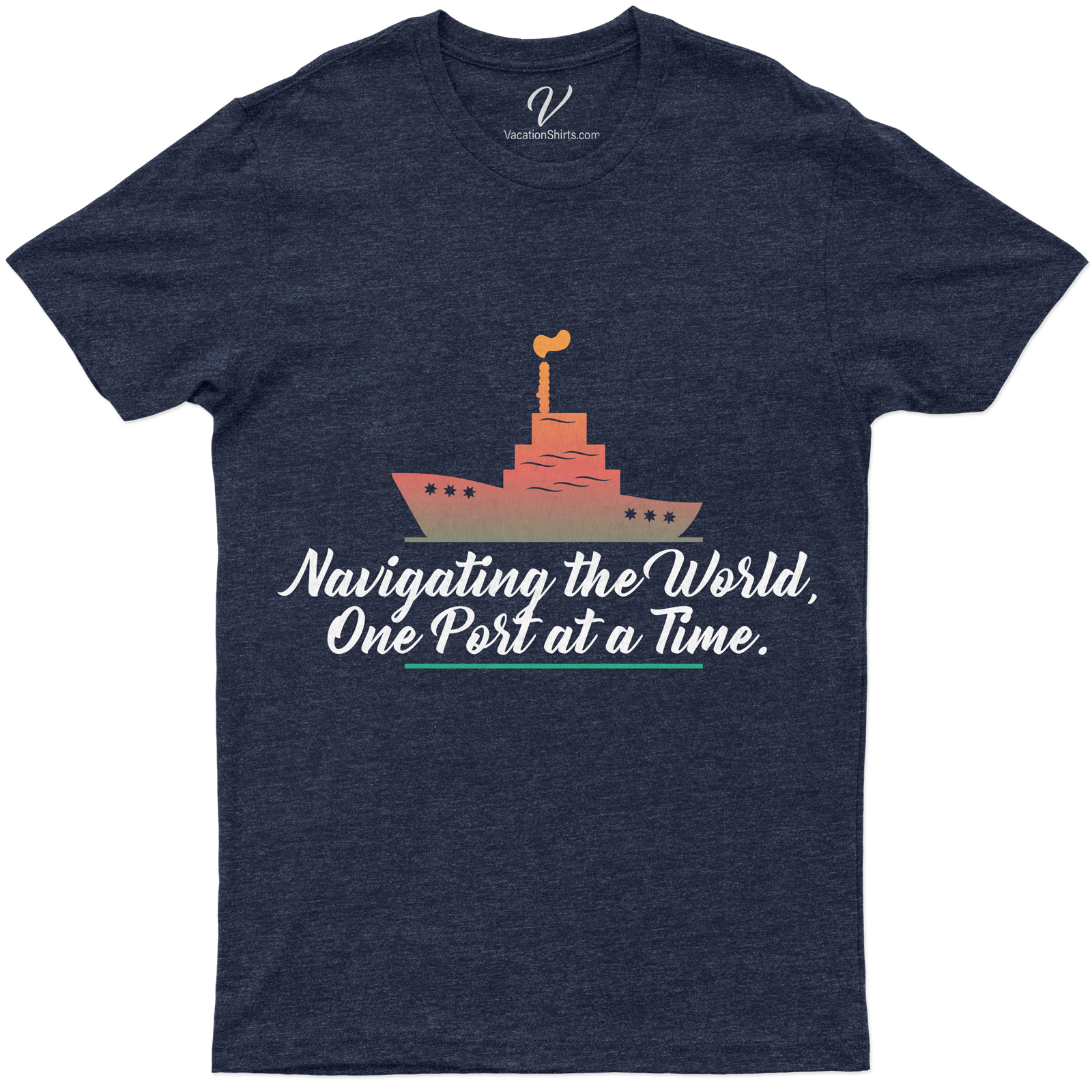 Maritime Adventure - Navigating the World, One Port at a Time - Vacation Tee Embrace your wanderlust with our Maritime Adventure Tee! This Nautical Vacation Tee is perfect for Sailing World Apparel enthusiasts. Our Ocean Travel T-Shirt embodies the spirit of Sea Voyage Clothing. It's not just a World Port Tee, it's an Adventure Travel Shirt that navigates you around the world!