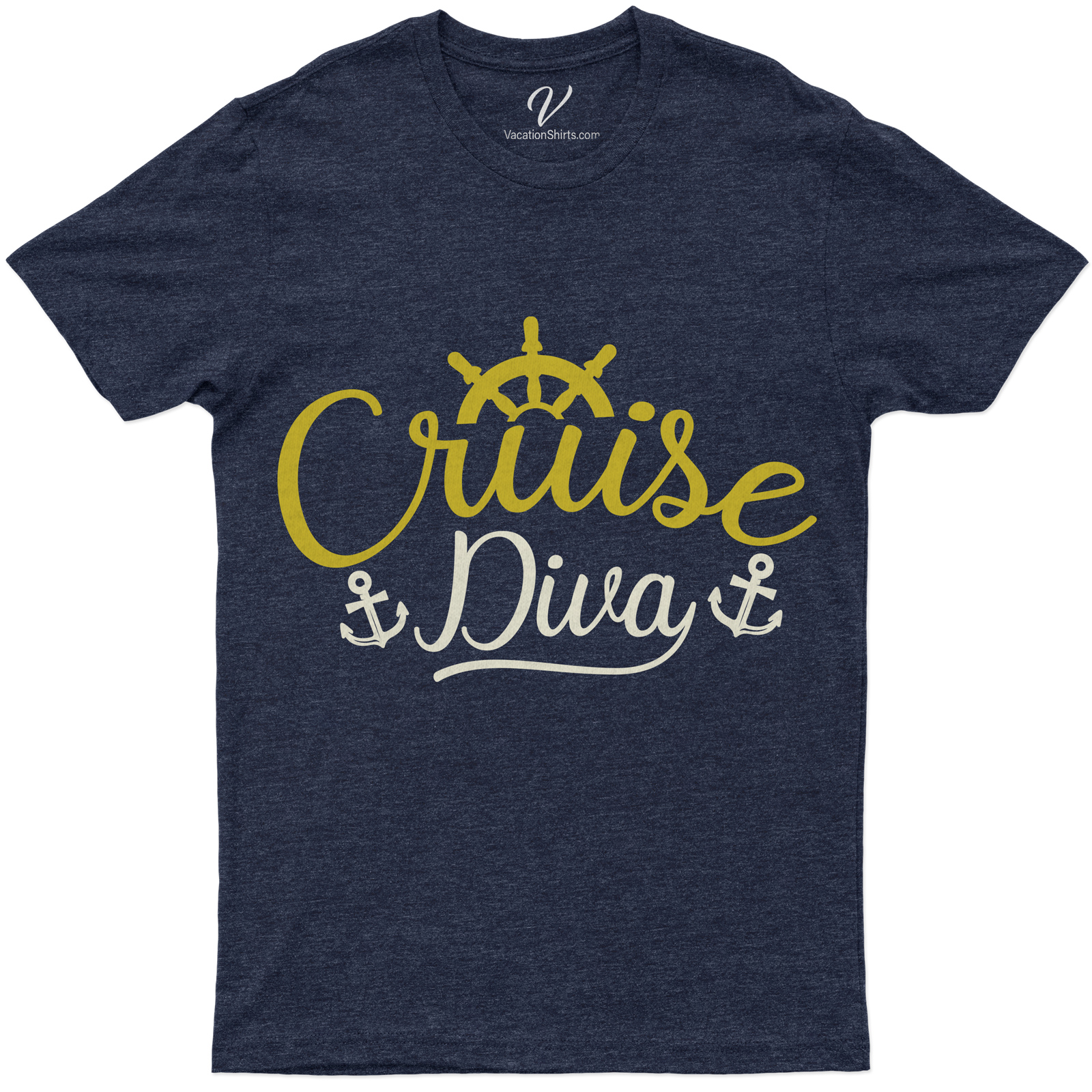Cruise Diva Nautical-Themed Graphic Tee for Women Unleash your inner Cruise Diva with our Nautical-Themed Graphic Tee for Women. This sea-inspired, women's cruise apparel combines comfort and style, making it a must-have for your ocean adventures. It's more than just a nautical graphic tee, it's a statement!
