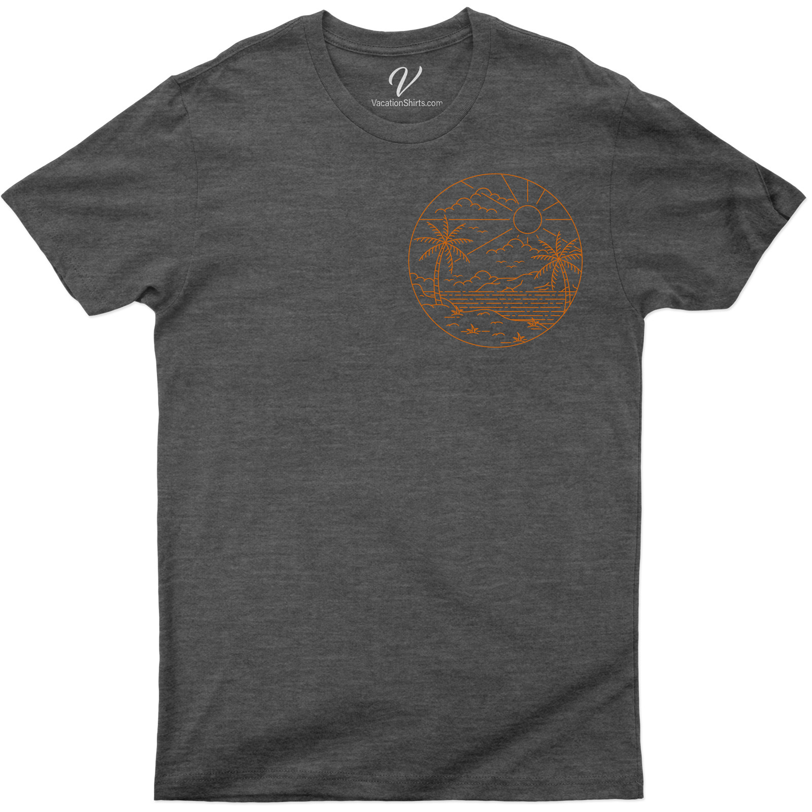 Tropical Sunset Line Art Unisex Tee - Beach Palms and Ocean Waves Experience paradise with our Tropical Sunset Line Art Unisex Tee. This Beach Palms and Ocean Waves T-Shirt is your perfect Unisex Beachwear. Embrace the Tropical Line Art Clothing trend with our Sunset Graphic Tees. It's not just a Unisex Tropical Tee, it's a lifestyle!