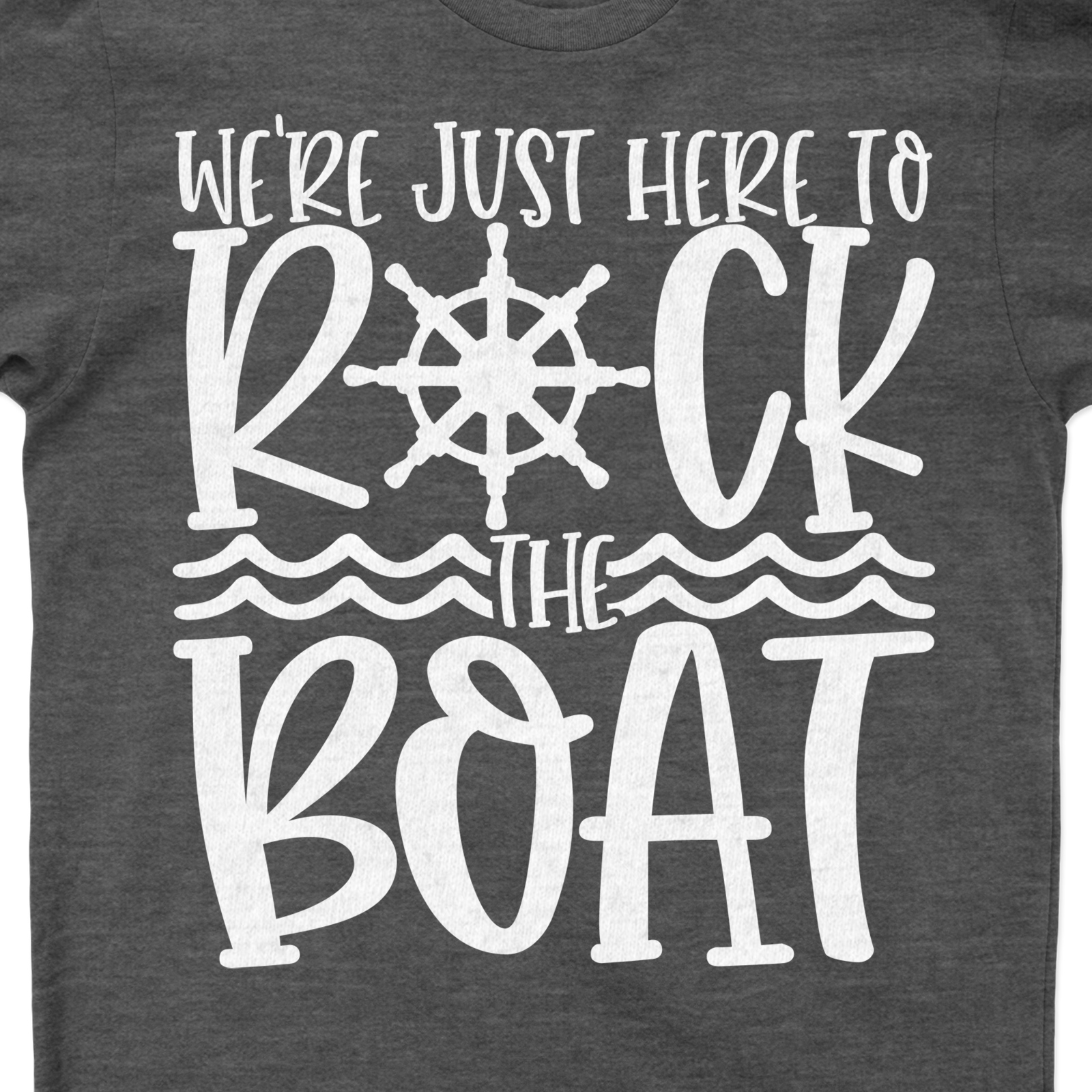 Nautical Fun 'Rock the Boat' Graphic Tee for Seaside Adventures "Rock the Boat' Graphic Tee, a Nautical Fun Apparel essential, brings the spirit of Seaside Adventures to life. This Marine Themed Tee, perfect for Ocean Adventures and Beach Vacations, is a must-have in your Nautical Graphic Tees collection.