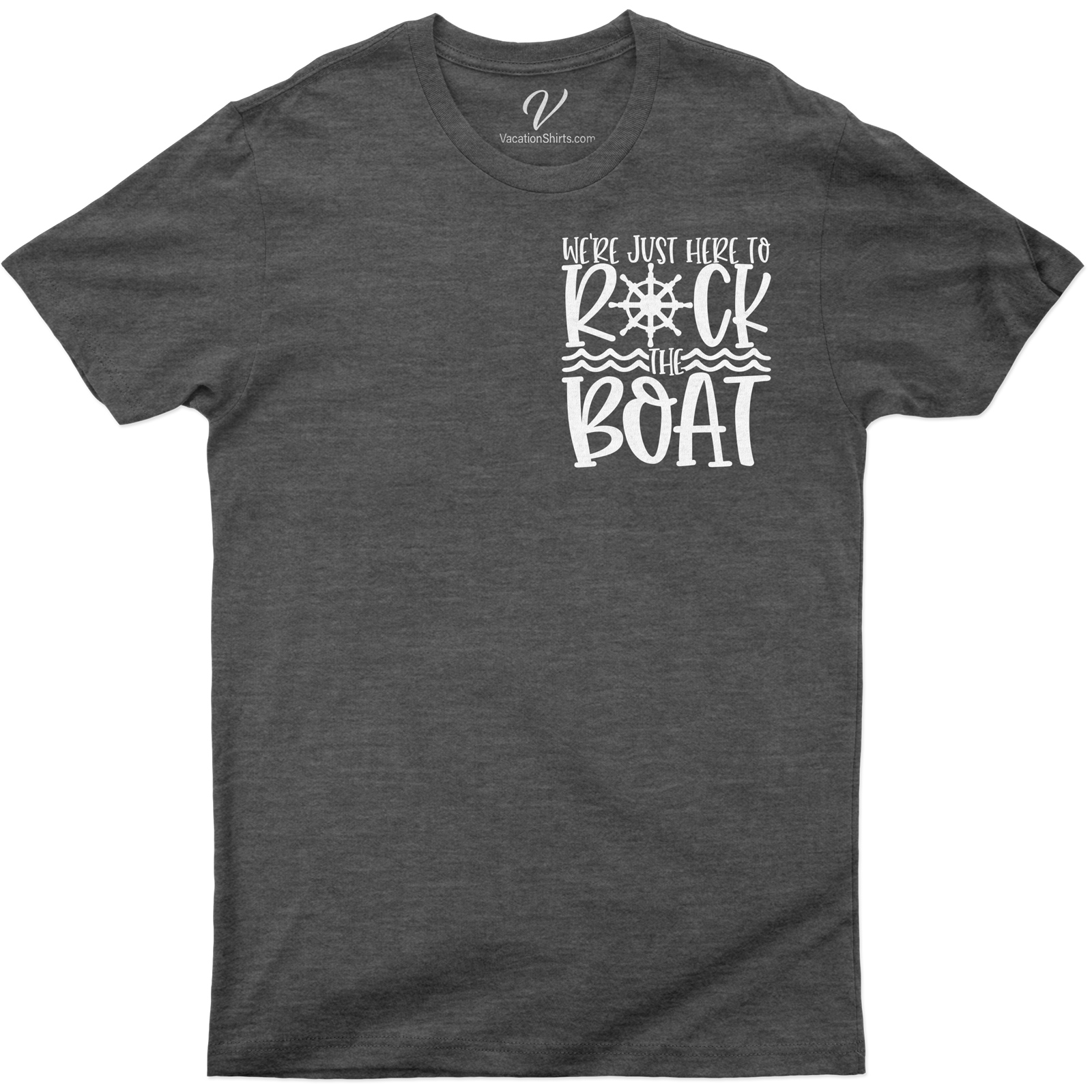 Nautical Fun 'Rock the Boat' Graphic Tee for Seaside Adventures "Rock the Boat' Graphic Tee, a Nautical Fun Apparel essential, brings the spirit of Seaside Adventures to life. This Marine Themed Tee, perfect for Ocean Adventures and Beach Vacations, is a must-have in your Nautical Graphic Tees collection.