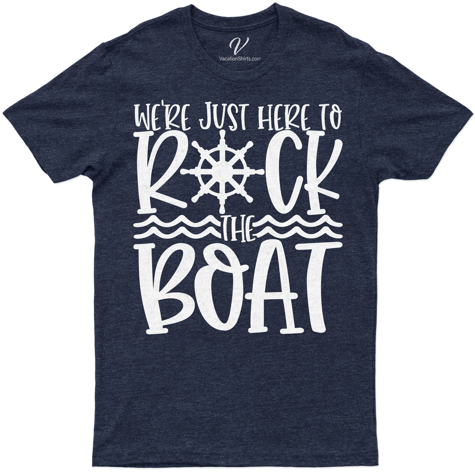 Nautical Fun 'Rock the Boat' Graphic Tee for Seaside Adventures "Rock the Boat' Graphic Tee, a Nautical Fun Apparel essential, brings the spirit of Seaside Adventures to life. This Marine Themed Tee, perfect for Ocean Adventures and Beach Vacations, is a must-have in your Nautical Graphic Tees collection.