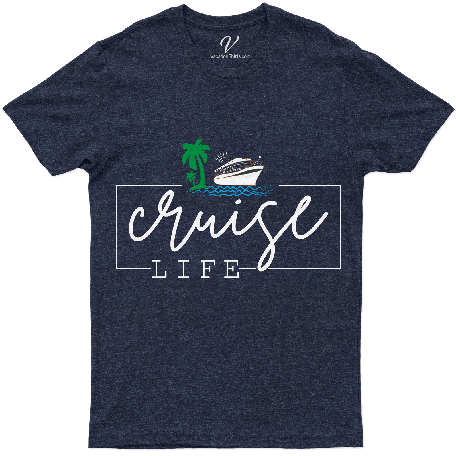 Cruise Life Tropical Palm and Ship Graphic Tee for Travel Enthusiasts Experience the voyage with our Cruise Life Tropical Palm and Ship Graphic Tee. Perfect for travel enthusiasts, this nautical graphic tee is your ideal cruise wear. Embrace the beach vacation vibe with our unique, engaging Tropical Vacation Clothing. Live the Cruise Life!