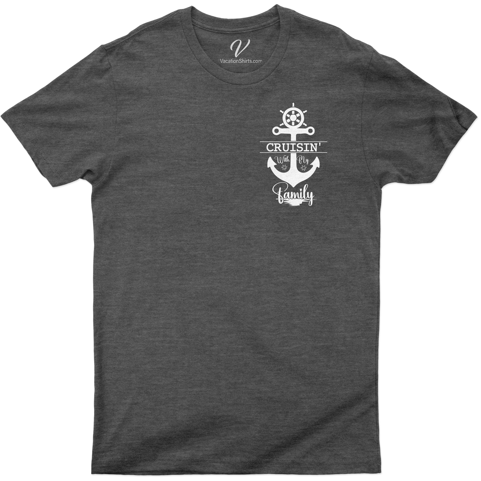 Nautical Family Cruise Vacation Tee - 'Cruisin' With My Family' Graphic Set sail in style with our 'Cruisin' With My Family' Graphic Tee! Perfect for your Family Cruise Vacation, this Nautical Family Tee is the ultimate Cruise Vacation Apparel. Stand out on deck in our Nautical Cruise T-Shirt, the must-have Family Cruise Outfit!