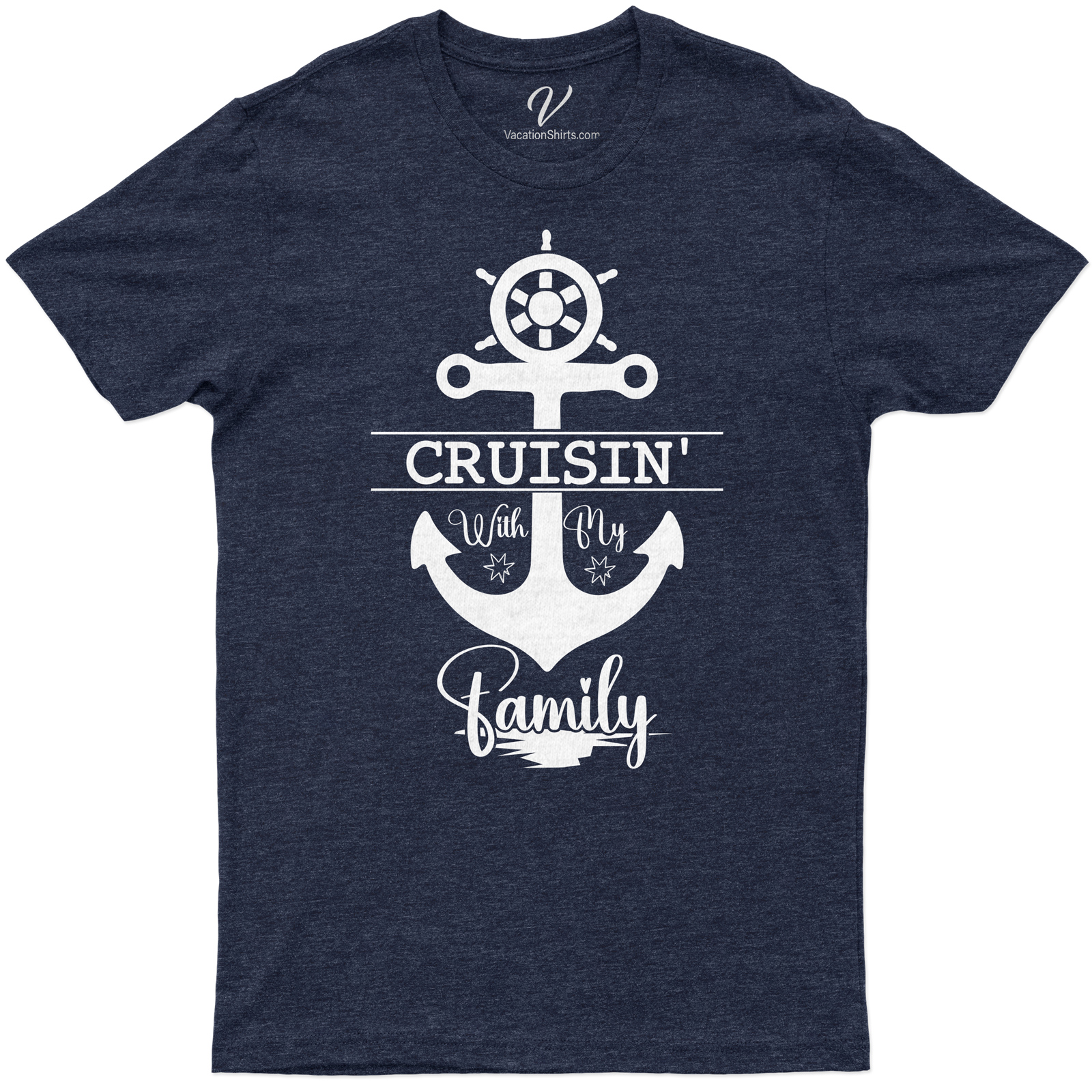 Nautical Family Cruise Vacation Tee - 'Cruisin' With My Family' Graphic Set sail in style with our 'Cruisin' With My Family' Graphic Tee! Perfect for your Family Cruise Vacation, this Nautical Family Tee is the ultimate Cruise Vacation Apparel. Stand out on deck in our Nautical Cruise T-Shirt, the must-have Family Cruise Outfit!