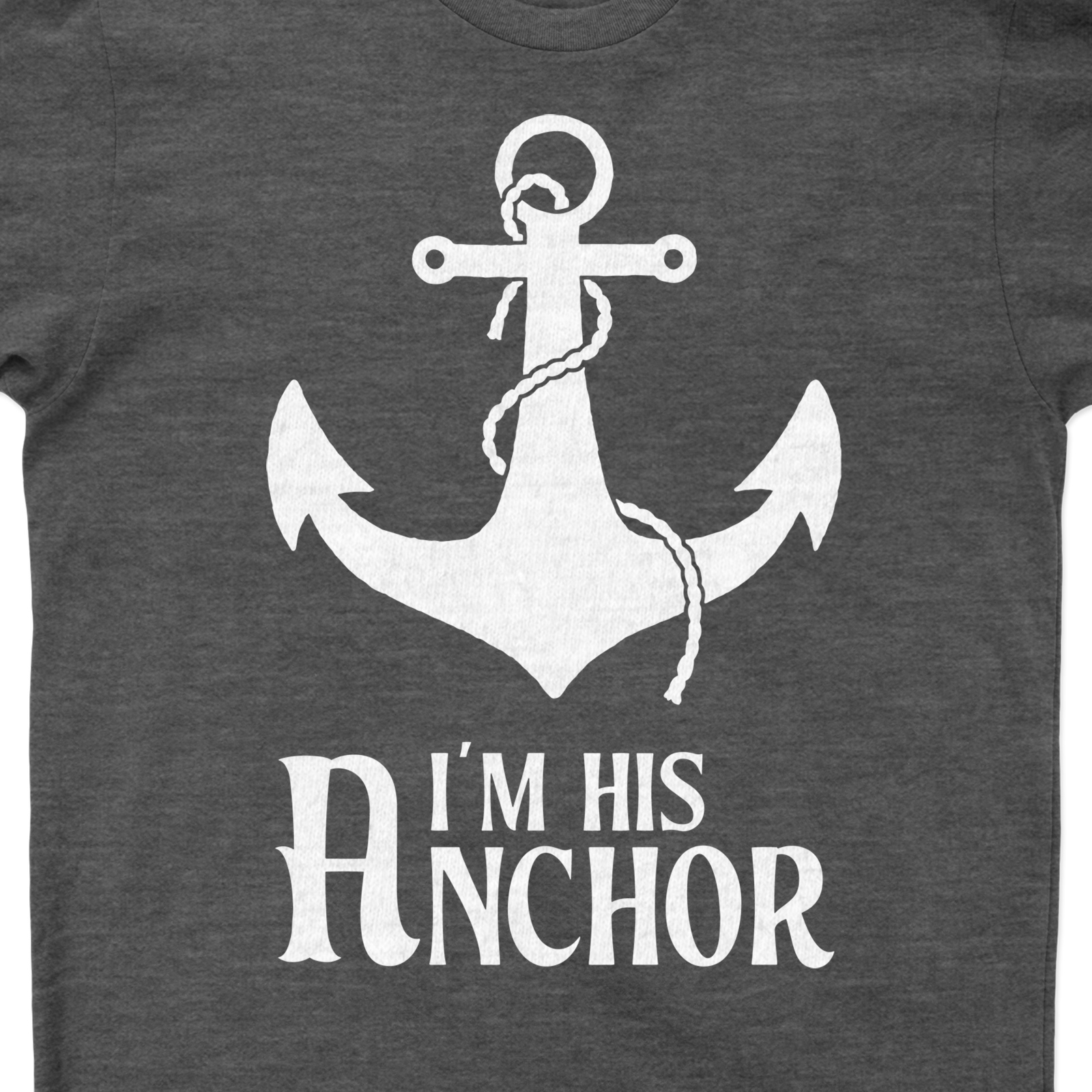 Nautical Themed 'I'm His Anchor' Casual Vacation Tee Anchor your style with our 'I'm His Anchor' Nautical Vacation T-Shirt. This Maritime Fashion tee blends Casual Beachwear with Sailor Style, offering Ocean Inspired Clothing that's perfect for your Sea Themed Casual Wear collection. Embrace the Nautical Casual Tees trend today!