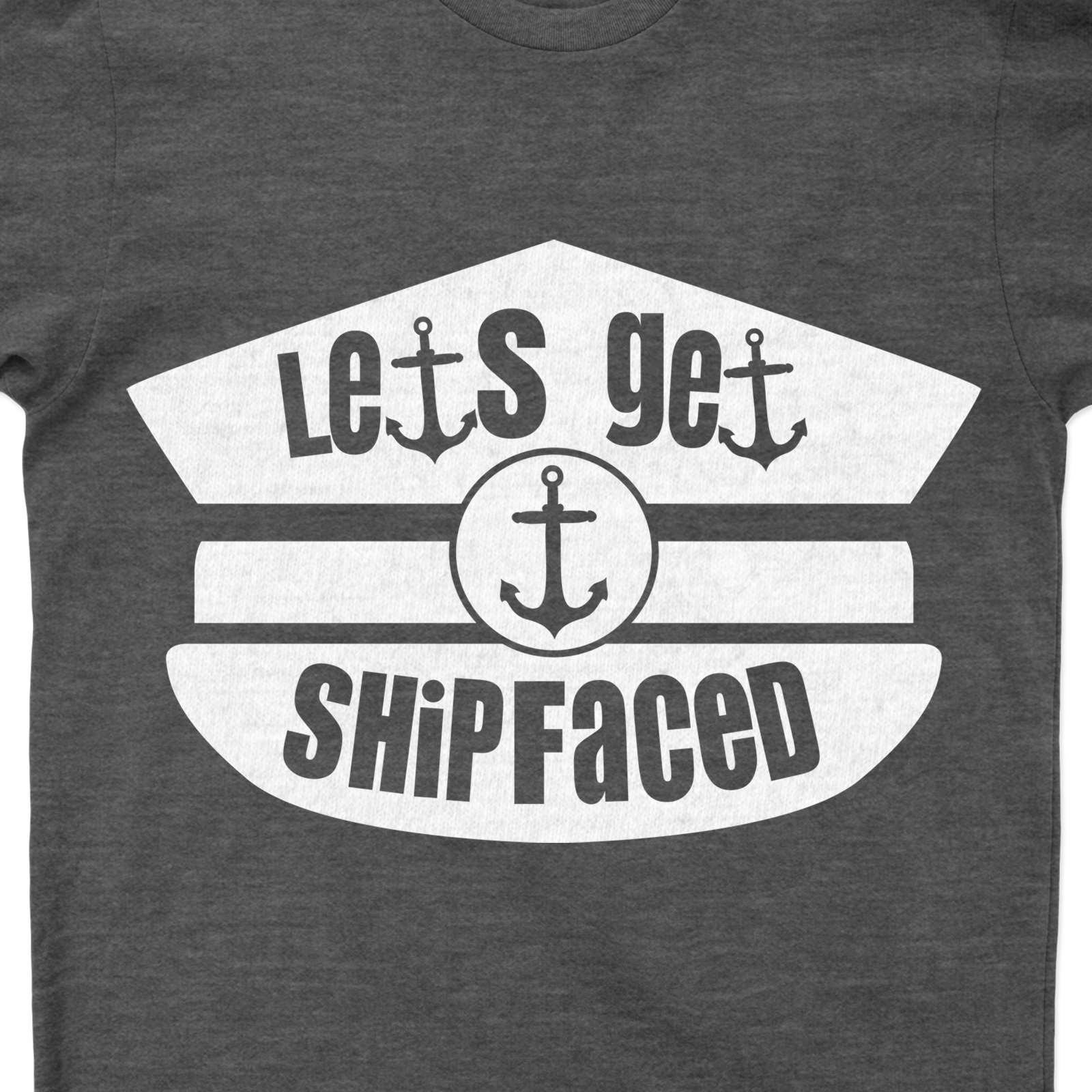 Let's Get Shipfaced Nautical Humor Vacation Tee-Shirt Get ready to sail with our 'Let's Get Shipfaced' Nautical Humor Vacation Tee-Shirt! Perfect for sea vacations, this funny sailing shirt adds a splash of maritime joke to your cruise humor t-shirt collection. Ideal for boating humor tees lovers!
