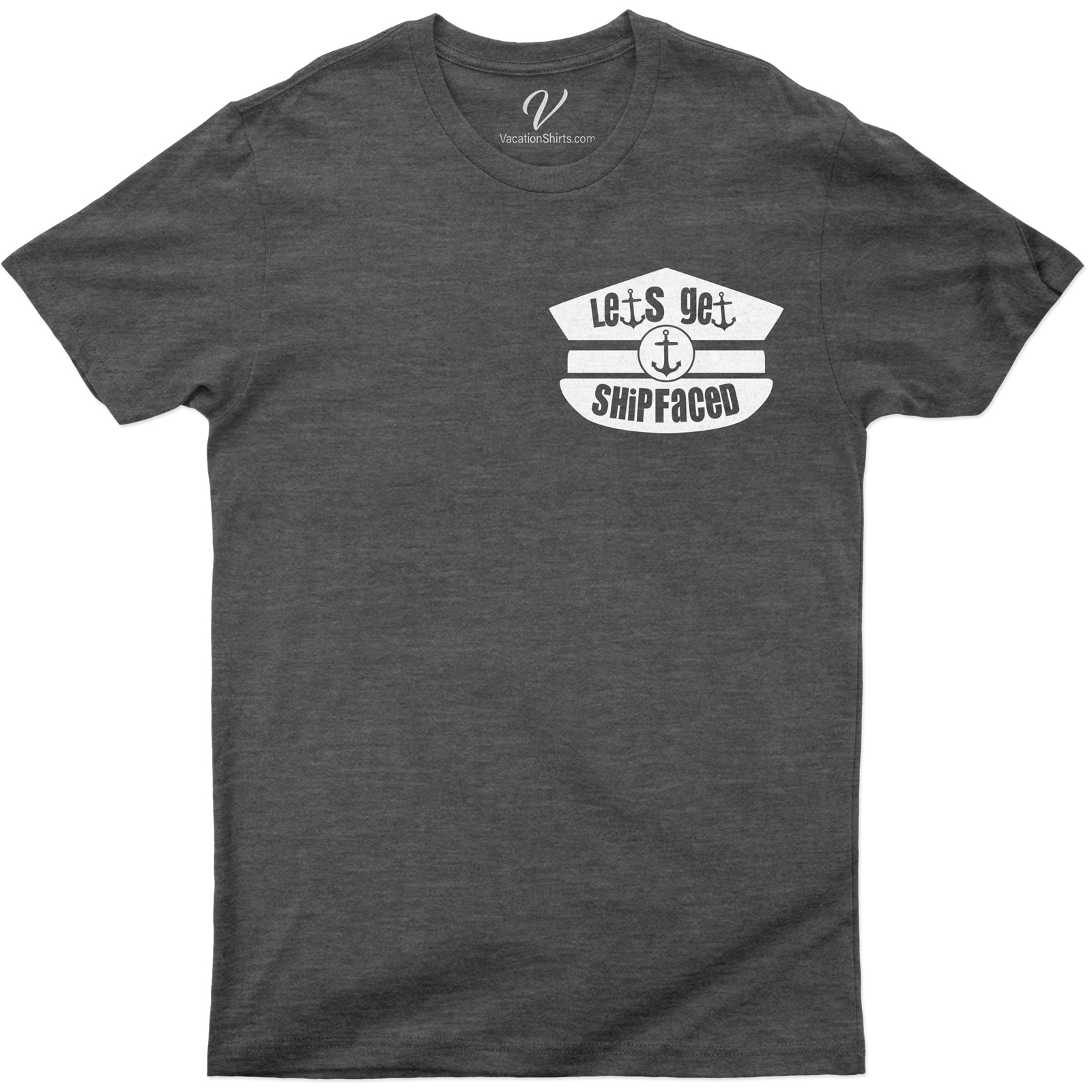 Let's Get Shipfaced Nautical Humor Vacation Tee-Shirt Get ready to sail with our 'Let's Get Shipfaced' Nautical Humor Vacation Tee-Shirt! Perfect for sea vacations, this funny sailing shirt adds a splash of maritime joke to your cruise humor t-shirt collection. Ideal for boating humor tees lovers!