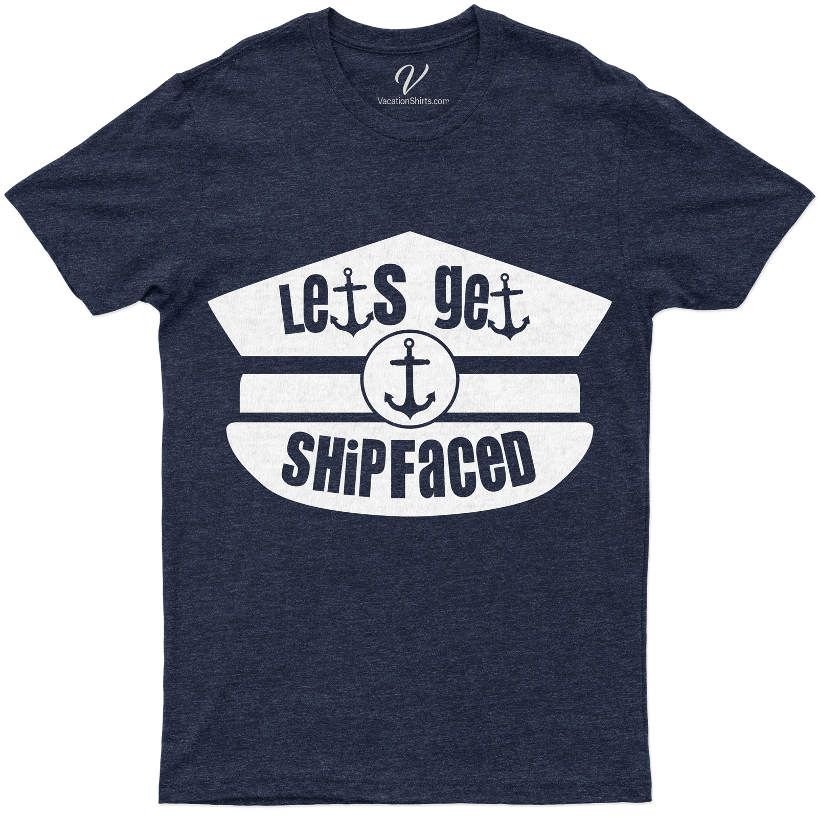 Let's Get Shipfaced Nautical Humor Vacation Tee-Shirt Get ready to sail with our 'Let's Get Shipfaced' Nautical Humor Vacation Tee-Shirt! Perfect for sea vacations, this funny sailing shirt adds a splash of maritime joke to your cruise humor t-shirt collection. Ideal for boating humor tees lovers!