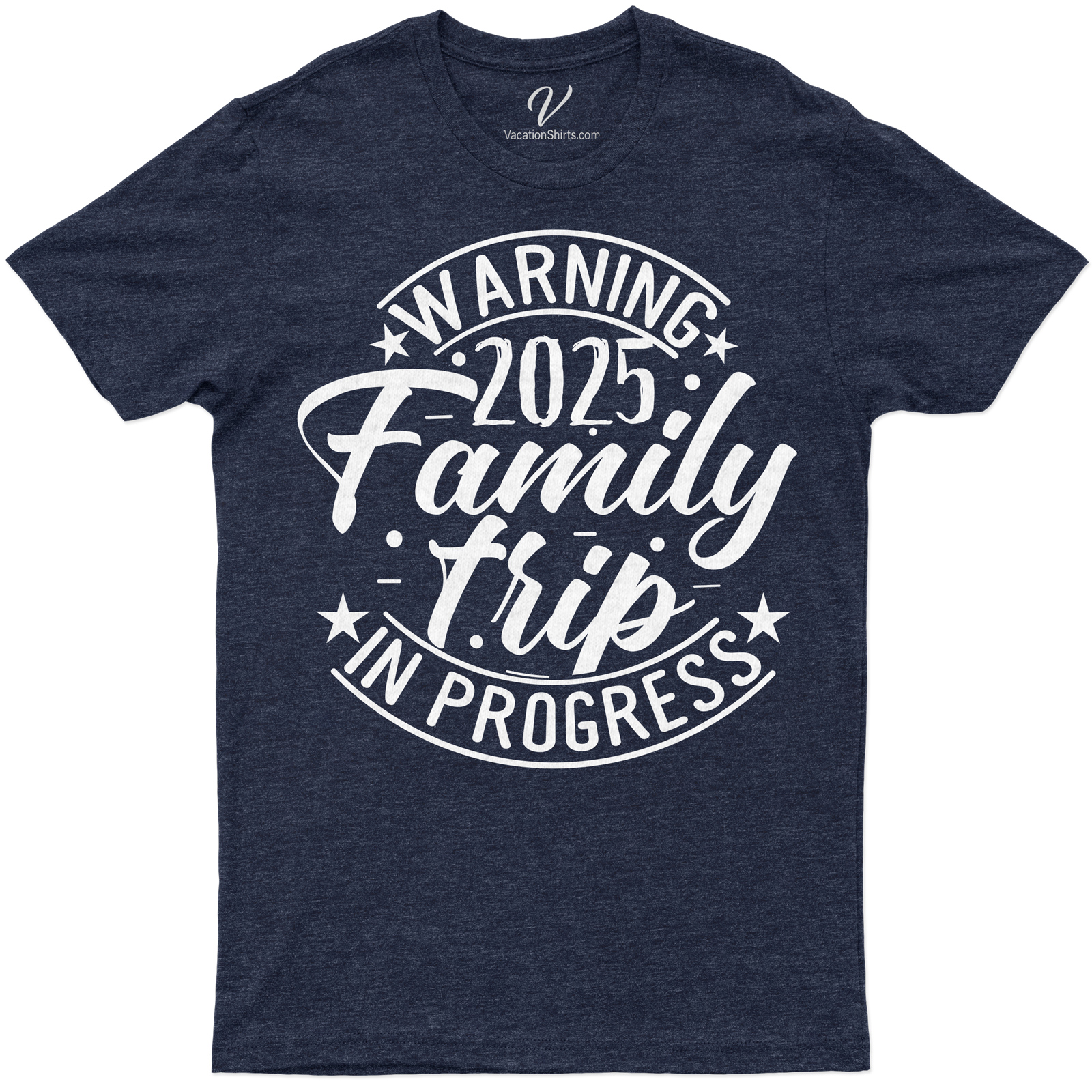 Warning Family Trip In Progress - Fun Vacation Graphic Tee Embark on your family adventure with our 'Warning Family Trip In Progress' tee! This fun vacation apparel, a must-have in family vacation t-shirts, combines graphic tees for travel with the excitement of family trip clothing. Traveling family t-shirts just got more exciting!