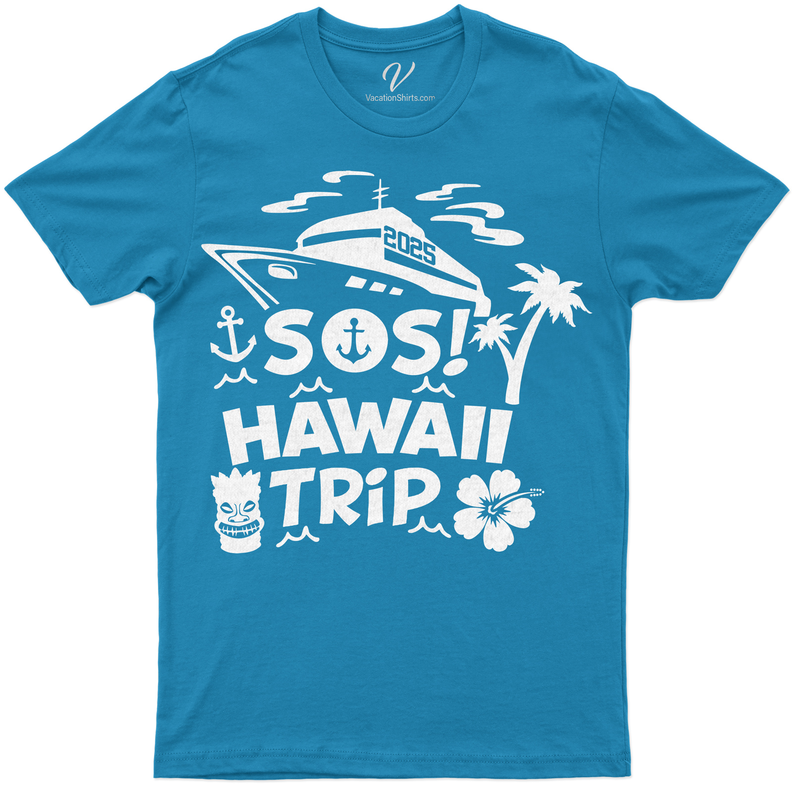SOS Hawaii 2025 Tee Nautical Vacation Style
