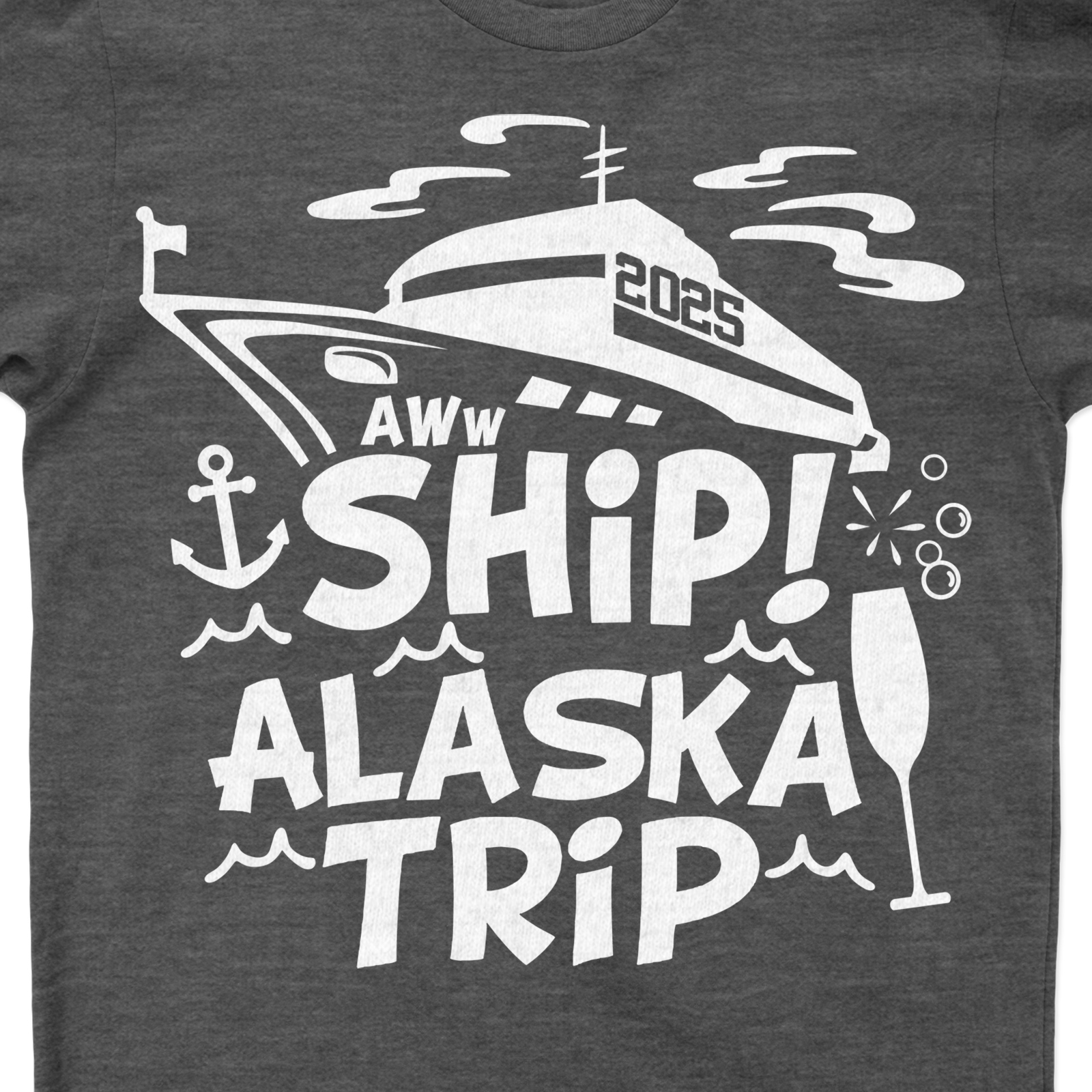Alaska Cruise Adventure Graphic Tee - Nautical & Wine Themed Embark on a voyage with our Alaska Cruise Adventure Graphic Tee. This nautical & wine-themed shirt, perfect for cruise wear, combines adventure and style. A must-have for wine lovers and Alaska adventure seekers, it's the ultimate in nautical graphic tees and Alaska travel shirts.