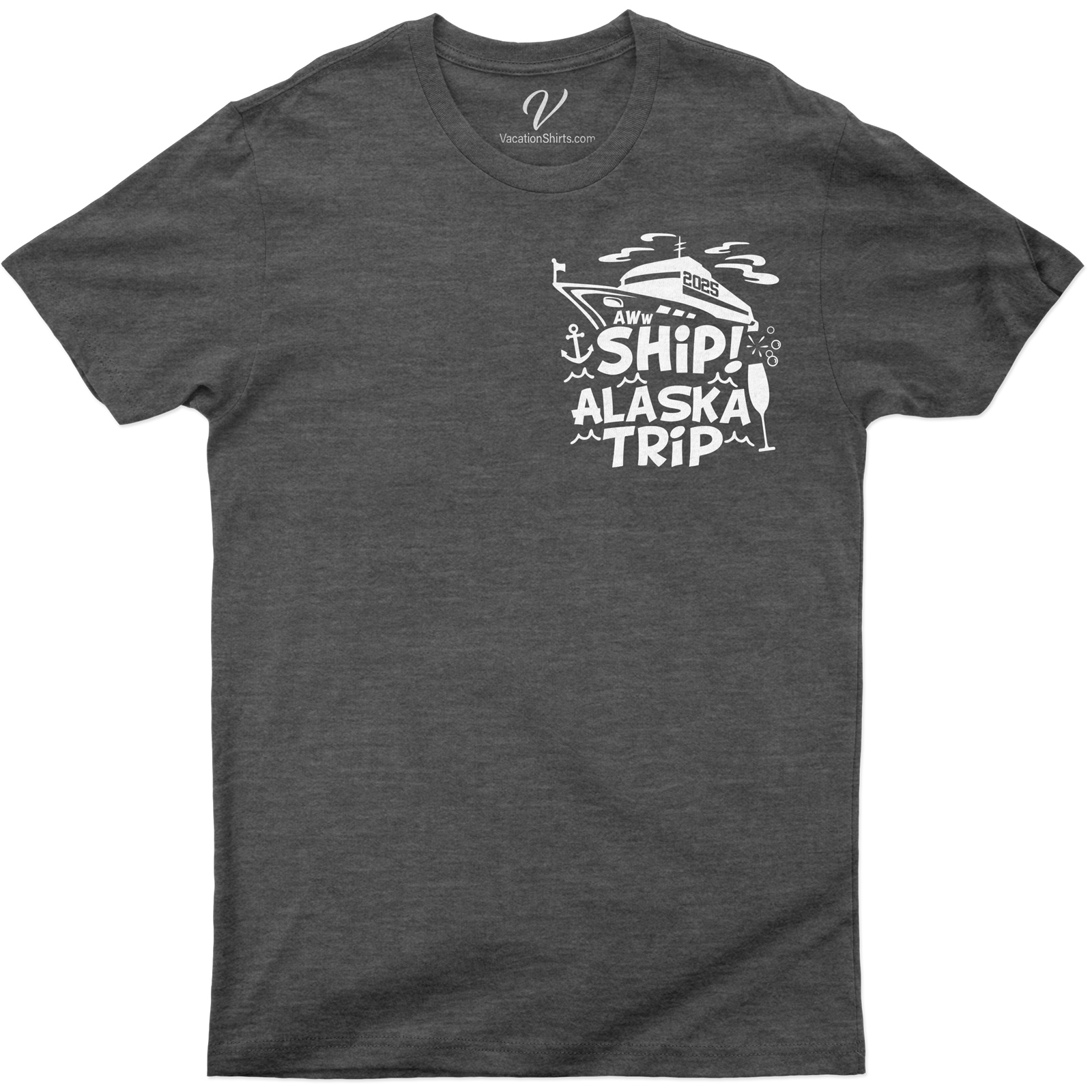 Alaska Cruise Adventure Graphic Tee - Nautical & Wine Themed Embark on a voyage with our Alaska Cruise Adventure Graphic Tee. This nautical & wine-themed shirt, perfect for cruise wear, combines adventure and style. A must-have for wine lovers and Alaska adventure seekers, it's the ultimate in nautical graphic tees and Alaska travel shirts.