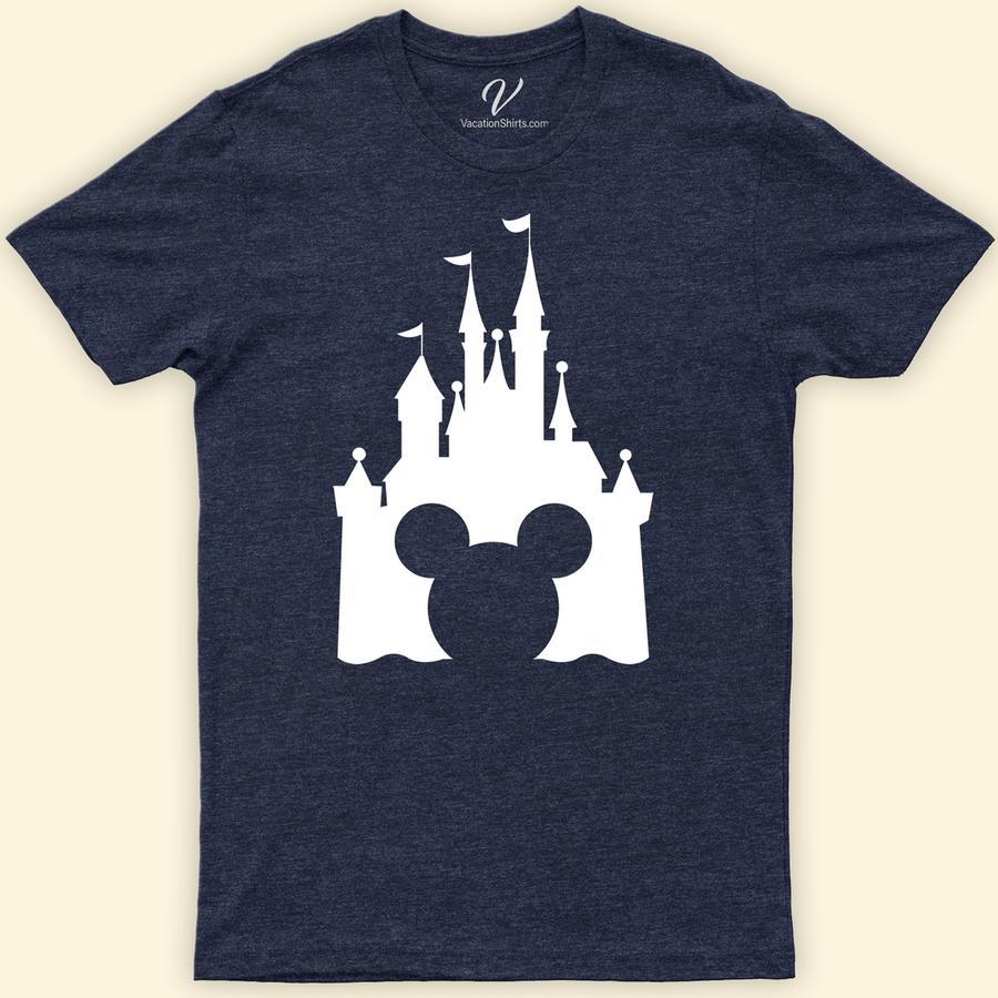 Mickey Disney Castle Shirt Disney Vacation Shirts Embark on a magical journey with our Mickey Disney Castle Shirt from VacationShirts.com. Perfect for Disney family vacations, this enchanting tee features the iconic Mickey Mouse silhouette set against the majestic Disney Castle. Crafted for comfort and style, it's the ultimate Disney Park apparel for your next adventure. Wear the magic!