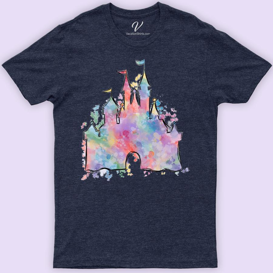 Watercolor Disney Castle Shirt Disney Vacation Shirts Embrace the magic with our Watercolor Disney Castle Shirt, a masterpiece blending enchantment and style. Featuring a stunning watercolor Cinderella Castle, this tee is perfect for Disney Princess fans and theme park adventurers alike. Crafted for comfort, it's your go-to Disney Vacation Tee, capturing the fantasy of Disney World in every thread.