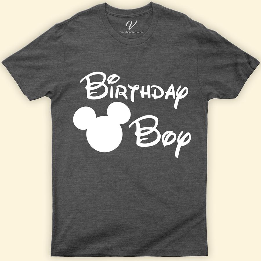 Disney Birthday Boy Shirt Disney Vacation Shirts Celebrate in magical style with our Disney Birthday Boy Shirt! Featuring beloved Mickey Mouse, this custom Disney Birthday Tee is the perfect Boys Disney Party Outfit. Personalize it for an unforgettable Disney Birthday Outfit Boy experience. Ideal for toddlers to kids, make their day special with this enchanting Disney Character Birthday Shirt.