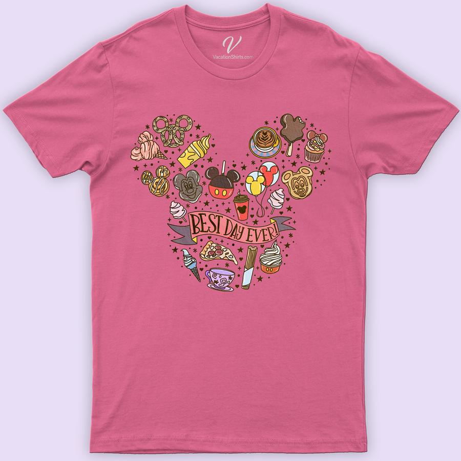 Best Day Ever Treats Shirt Disney Vacation Shirts Experience magic with our Best Day Ever Treats Shirt, perfect for Disney enthusiasts! This adorable Disney Food Clothing, featuring iconic Theme Park Snacks, is a must-have for your Disneyland or Disneyworld trip. Ideal for family matching, this Cute Disney Treats T-Shirt is the ultimate Disney Lover Gift Idea. Make every vacation memorable!