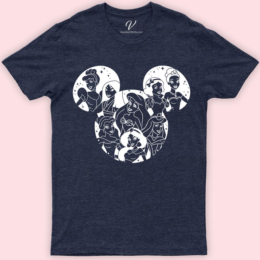 Disney Princess Shirt Disney Vacation Shirts Discover enchantment with our Disney Princess Shirt collection from VacationShirts.com! Featuring beloved icons like Belle, Cinderella, Ariel, and more, these tees are perfect for fans of all ages. Crafted for both kids and women, each piece blends comfort with the magic of Snow White, Jasmine, and Rapunzel. Embrace your inner princess today!