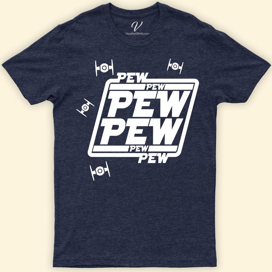 Pew Pew Pew Star Wars Shirt Disney Vacation Shirts Unleash your inner rebel with the Pew Pew Pew Star Wars Shirt from VacationShirts.com! This iconic tee, featuring the beloved movie quote, merges humor with fandom. Perfect for any Star Wars enthusiast, it's a must-have piece of galactic empire clothing. Show off your allegiance and make a statement in this unique, funny Star Wars shirt – an ideal gift for fans of the saga!