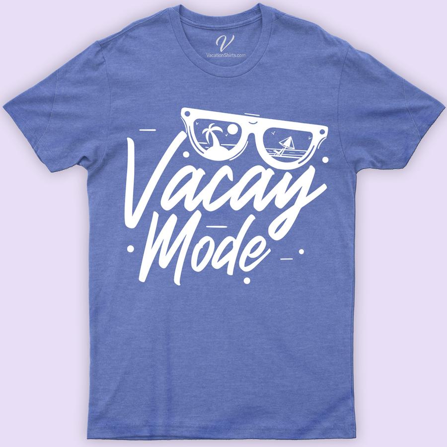 Vacay Mode: Unisex Vibe T-Shirt by VacationShirts Cruise Vacation Shirts Dive into holiday bliss with the Vacay Mode: Unisex Vibe T-Shirt by VacationShirts.com. Perfect for adventurers, this travel-inspired tee blends comfort with style, making it your go-to for summer vacations and beach vibes. Embrace the unisex vacation wear that's essential for every travel and adventure wardrobe.
