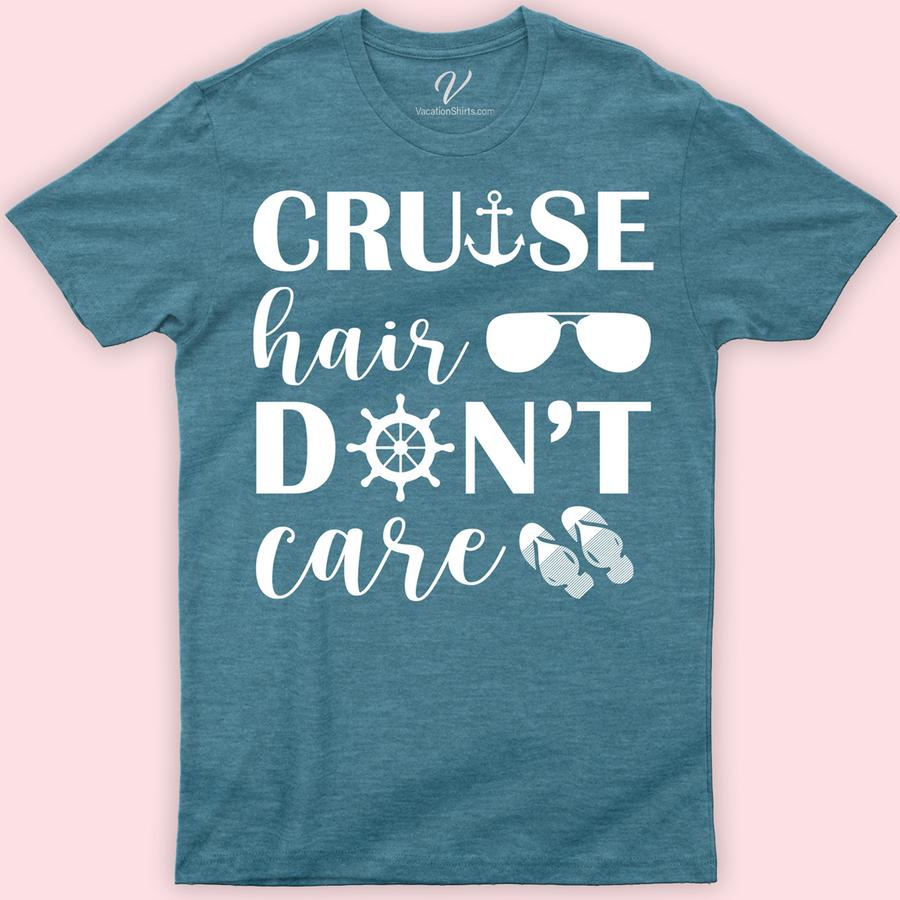 Chic Cruise Hair Don't Care Tee - VacationShirts.com Cruise Vacation Shirts Discover the ultimate in chic cruise wear with our "Chic Cruise Hair Don't Care Tee" from VacationShirts.com. Perfect for women seeking stylish cruise outfits, this beach vacation tee blends nautical themed apparel with travel-themed casual wear. Embrace sea voyage clothing and ocean trip fashion essentials with this must-have vacation t-shirt.