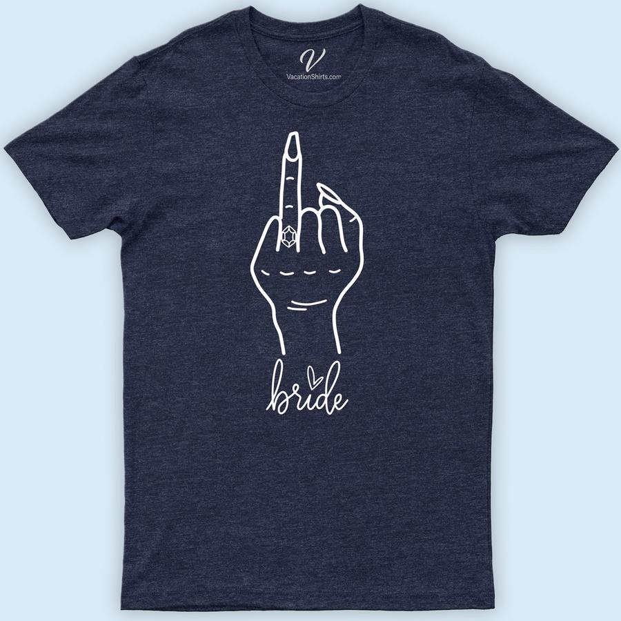 Bride Wedding Shirt Wedding Vacation Shirts Celebrate your journey to "I do" with our Bride Wedding Shirt from VacationShirts.com. Customizable and chic, it's perfect for bridal showers, bachelorette parties, and wedding planning. Embrace your bride-to-be status with personalized flair, uniting your bride squad in style. Make every moment memorable with our future Mrs. and bride tribe tees.
