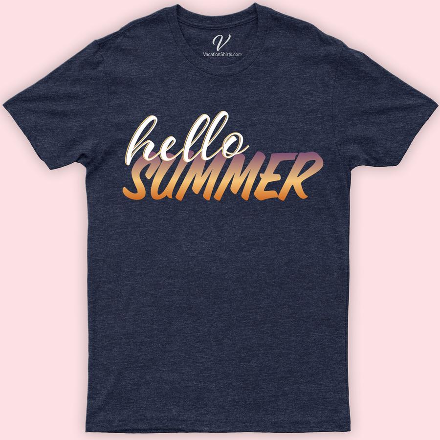 Hello Summer Cruise Shirt Classic Cruise Vacation Shirts Dive into vacation mode with our Hello Summer Cruise Shirt from VacationShirts.com! Perfect for any tropical getaway, this beach cruise wear combines nautical themes and ocean vibes into one stylish piece. Ideal for summer sailing or lounging on a cruise ship, it's the ultimate addition to your cruise vacation clothing collection.