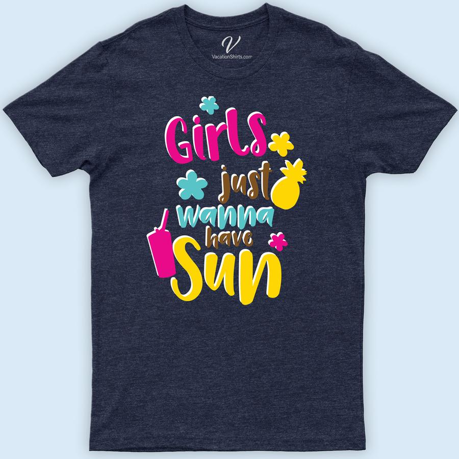 Girls Just Want to Have Sun Cruise Shirt Beach Vacation Shirts Embrace the sunshine with our "Girls Just Want to Have Sun" Cruise Shirt! Perfect for women who love the sea, this sun-themed tee combines comfort with style. Ideal for beach cruises, tropical getaways, or any sun-loving adventure. Make your summer cruise unforgettable with this fun, nautical-inspired top.