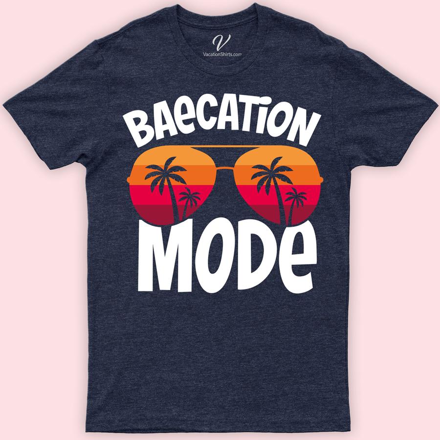 Baecation Mode Vacation Tee Beach Vacation Shirts Embark on your romantic journey in style with our Baecation Mode Vacation Tee from VacationShirts.com. Perfect for couples, these matching travel t-shirts celebrate love and adventure. Ideal for honeymoons or any love trip, our tees promise comfort and memories. Get yours now and elevate your partner vacation tops collection!