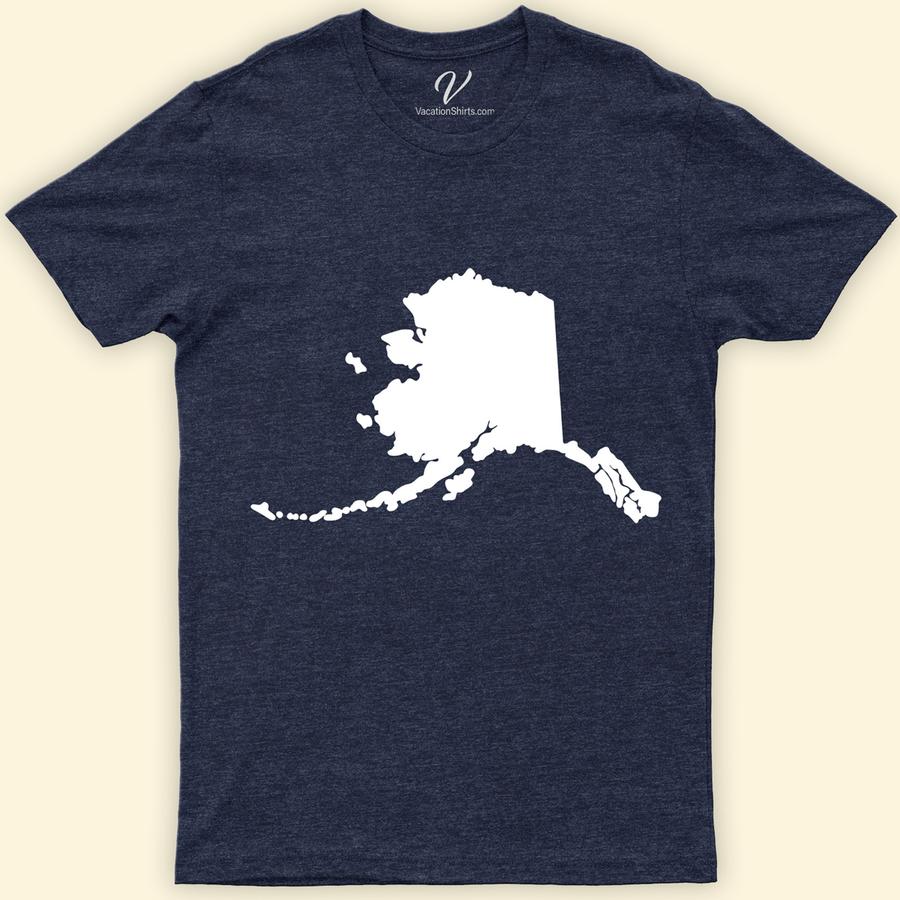 Alaska State Shape Map Tee Alaska Vacation Shirts Discover your love for the Last Frontier with our Alaska State Shape Map Tee. Featuring a striking Alaska outline, this graphic tee celebrates state pride with a unique Alaska state silhouette design. Perfect as a souvenir or themed clothing, it embodies Alaska's spirit, making it a must-have for any Alaska enthusiast.