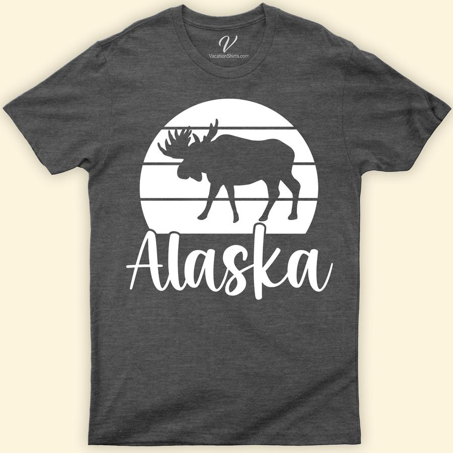 Alaska Calligraphy Moose Tee Alaska Vacation Shirts Discover the enchanting Alaska Calligraphy Moose Tee, a unique blend of hand-drawn moose calligraphy art and Alaska's majestic wildlife. This captivating shirt, a must-have Alaska souvenir, features an exclusive moose design, making it the perfect addition to any Alaska-themed graphic tee collection. Embrace the spirit of Alaska in style!