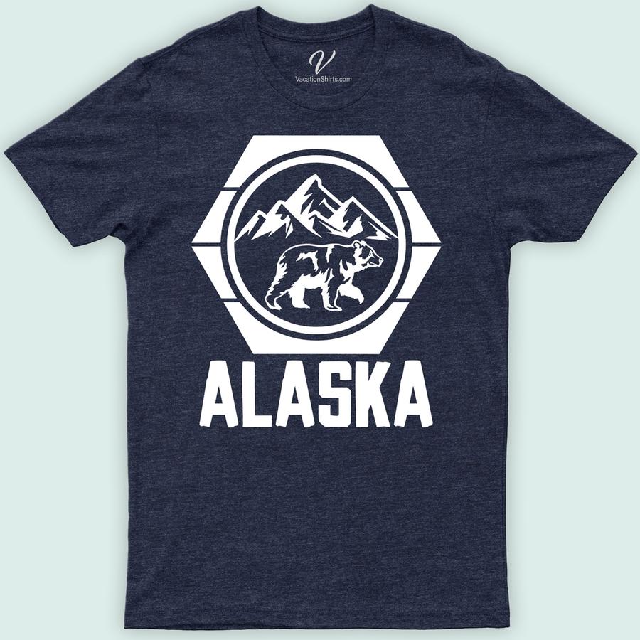Alaska Bear Nature Scene Tee Alaska Vacation Shirts Discover the wild with our Alaska Bear Nature Scene Tee from VacationShirts.com. Perfect for nature lovers, this eco-friendly outdoor wear features a stunning Alaskan bear amidst a breathtaking wilderness graphic. Embrace your outdoor adventure spirit with this unique, nature-inspired t-shirt, an ideal gift for wildlife enthusiasts. Dive into the beauty of Alaska wildlife today!