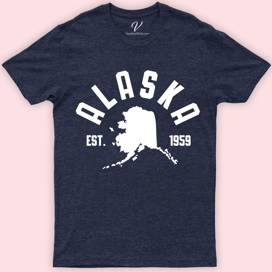 Alaska Shape State Map Tee Alaska Vacation Shirts Discover your love for the Last Frontier with our Alaska Shape State Map Tee! This unique Alaska Souvenir Shirt features a striking Alaska State Silhouette, embodying state pride and adventure. Perfect for locals and travelers alike, this Alaska Graphic Tee is a must-have to showcase your Alaska Love stylishly.