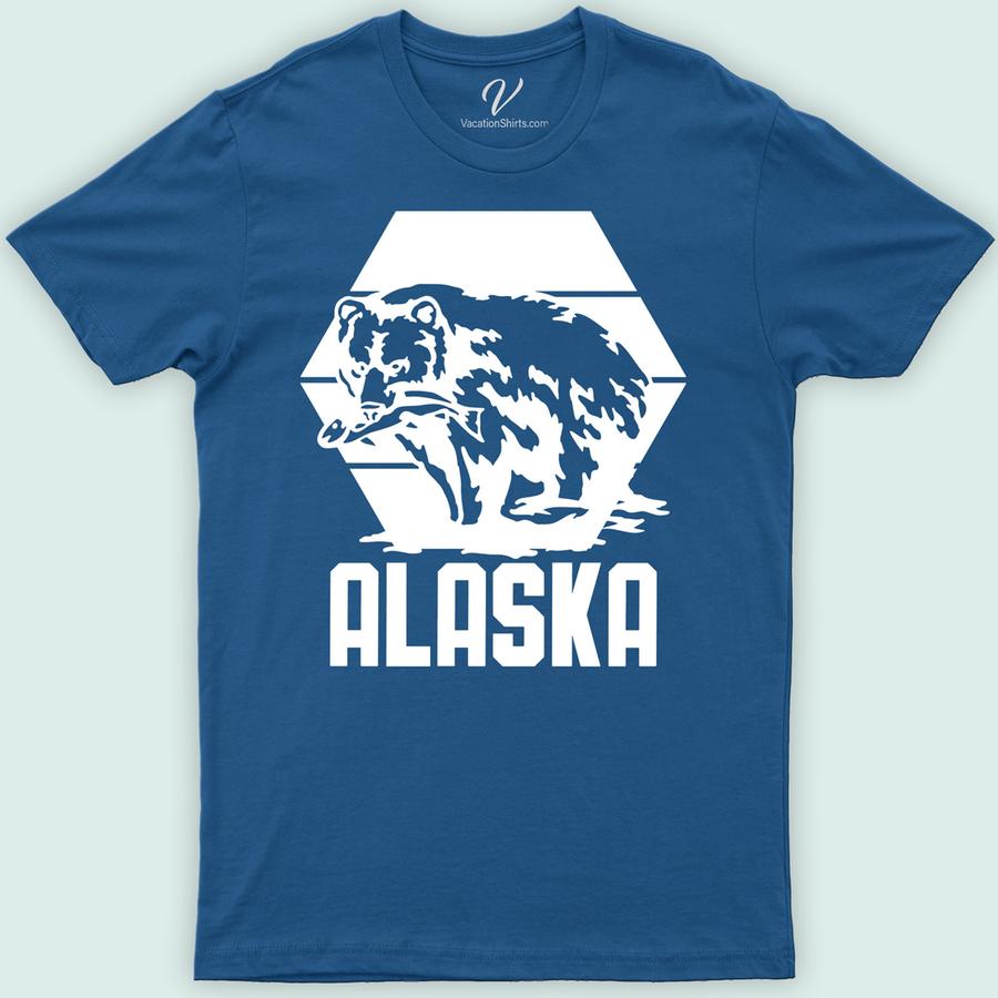 Alaska Bear Fish Nature Tee Alaska Vacation Shirts Discover the wild with our Alaska Bear Fish Nature Tee from VacationShirts.com. Perfect for outdoor enthusiasts, this tee features a stunning wilderness graphic of an Alaskan bear fishing, blending Alaska wildlife t-shirts' allure with nature-inspired design. Embrace adventure in style with this essential piece of bear fishing apparel and wildlife adventure apparel.