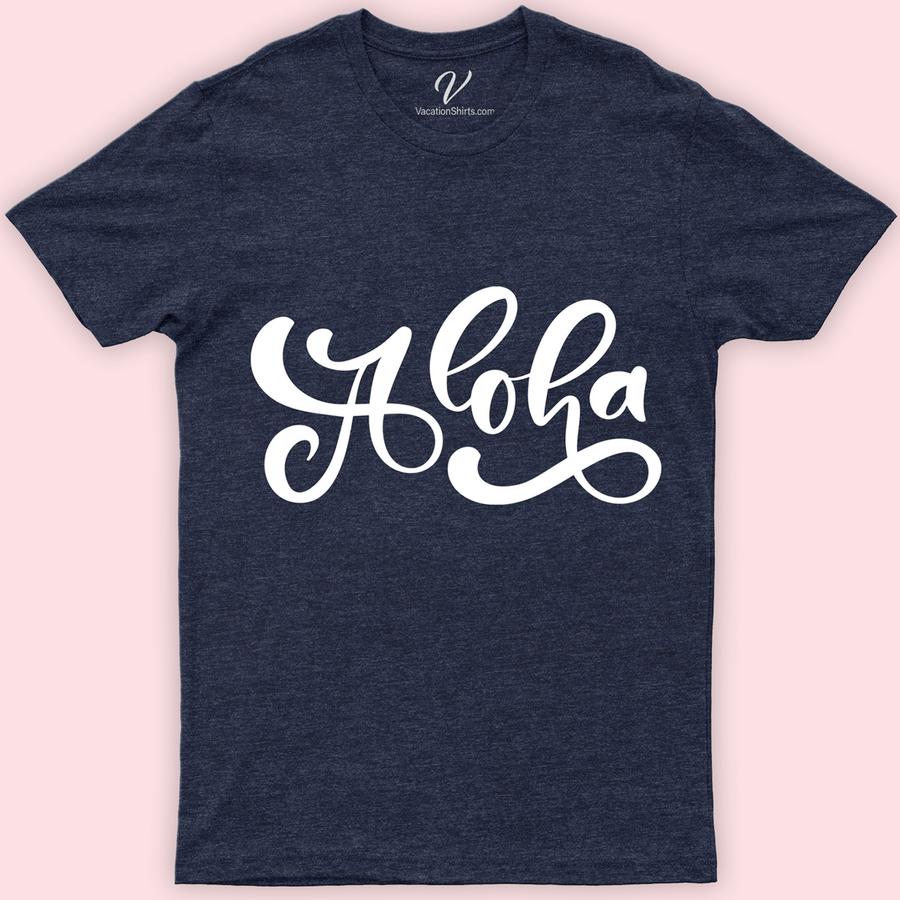 Aloha Wavy Calligraphy Hawaii Tee Hawaii Vacation Shirts Embrace the Aloha spirit with our Hawaii Tee, featuring unique wavy calligraphy that captures the essence of Hawaiian Islands. This Aloha Shirt Calligraphy design blends tropical calligraphy clothing charm with beach style typography, making it the perfect Hawaiian tee design for any Aloha beachwear enthusiast. Dive into casual Hawaii calligraphy top elegance today!