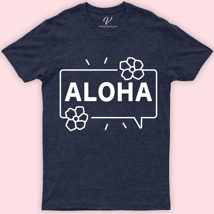 Aloha Text Bubble Hawaii Tee Hawaii Vacation Shirts Embrace the Aloha spirit with our Aloha Text Bubble Hawaii Tee from VacationShirts.com. This tropical tee, featuring a unique Hawaiian text bubble design, embodies island style. Perfect as beachwear or casual Hawaiian tee, it's the ultimate piece of Hawaiian vacation apparel. Feel the Aloha spirit in every wear!