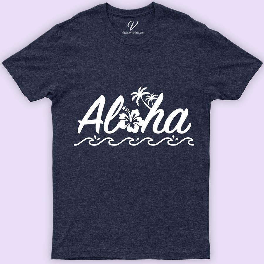 Aloha Hibiscus Waves Hawaii tee Hawaii Vacation Shirts Embrace the Aloha spirit with our Aloha Hibiscus Waves Hawaii Tee from VacationShirts.com. This Hawaiian beachwear masterpiece blends the iconic hibiscus flower with surf-style waves, embodying island life fashion. Perfect for any casual Hawaii outing, this tropical t-shirt design radiates Aloha spirit apparel charm. Dive into Hawaiian hibiscus clothing elegance today!