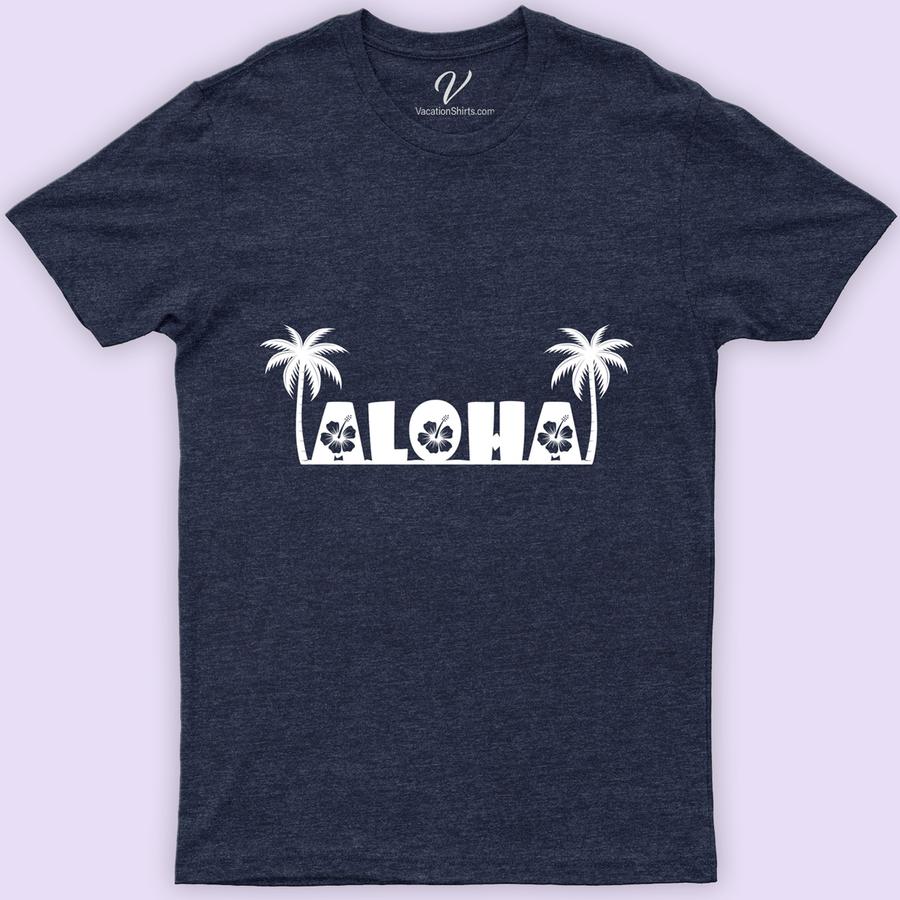 Aloha Hibiscus Palm Tree Hawaii Tee Hawaii Vacation Shirts Embrace the Aloha spirit with our Hawaiian Hibiscus Palm Tree Tee! Featuring vibrant hibiscus flowers and majestic palm trees, this tropical island clothing is perfect for beach days or casual wear. Crafted for comfort, our Aloha Shirt embodies Hawaiian beach apparel's essence, making every day feel like a summer vacation.