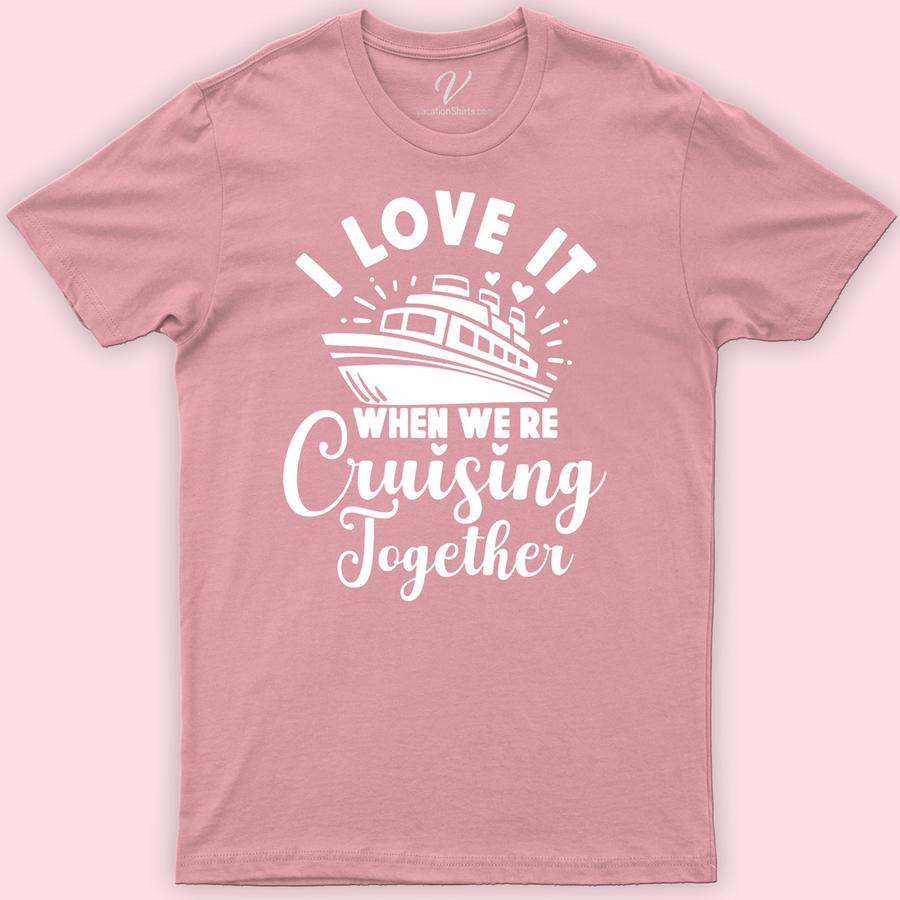 VacationShirts.com's 'Cruise Love' Couple's Tee Couples Cruise Shirts Set sail in style with VacationShirts.com's 'Cruise Love' Couple's Tee! Perfect for lovebirds, these matching cruise tees embody romance and adventure. Ideal for honeymoons or any couple's getaway, our nautical couple shirts are a must-have. Embrace the cruise spirit together in these charming, coordinated vacation outfits.