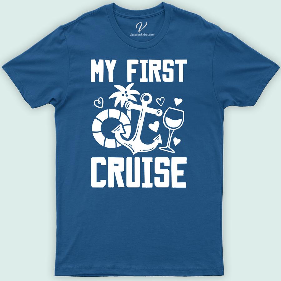First Cruise Wine Lovers Vacation Tee Cruise Vacation Shirts Embark on your maiden voyage with our First Cruise Wine Lovers Vacation Tee! Perfect for wine enthusiasts, this nautical-themed shirt blends the joy of wine tasting with the thrill of cruising. Crafted for comfort and style, it's the ultimate apparel for any wine-themed cruise or ocean wine tasting adventure.