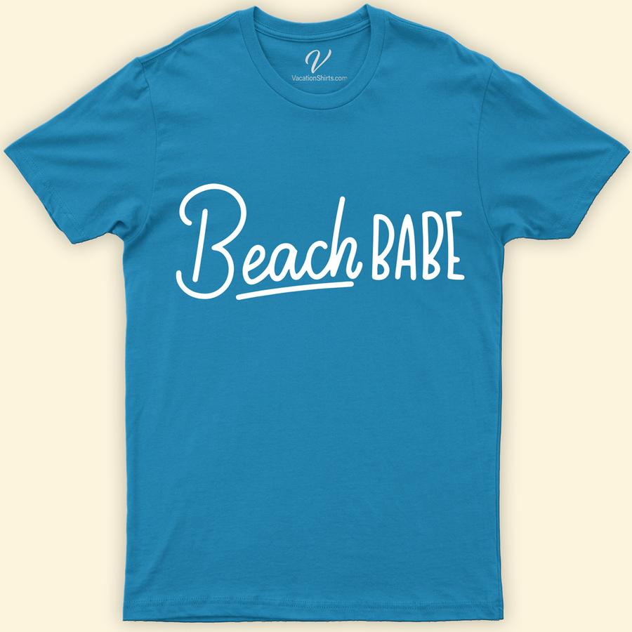 Beach Babe Vacation Tee Vacation Shirts Dive into summer with our Beach Babe Vacation Tee from VacationShirts.com! This women's beach tee features a stunning ocean-themed graphic, embodying the essence of tropical tee designs. Perfect for any coastal vacation, it's the ultimate in casual beach shirts, ensuring you're always in vacation mode. Embrace beach party vibes today!