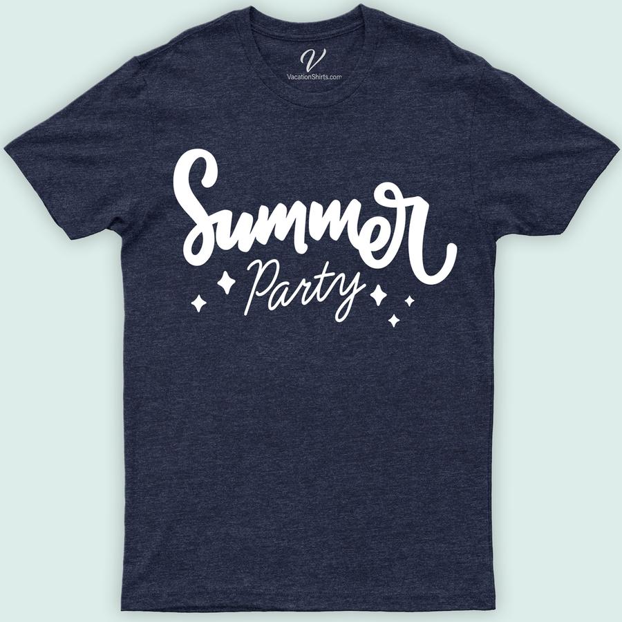 Summer Party Vacation Beach Tee Beach Vacation Shirts Dive into summer with our Summer Party Vacation Beach Tee from VacationShirts.com! Perfect for any beach bash, this tropical vacation apparel features vibrant summer tee designs, making it a must-have in your beachwear collection. Embrace the coastal party vibe with this ocean-themed shirt, your go-to for every beach holiday top need.