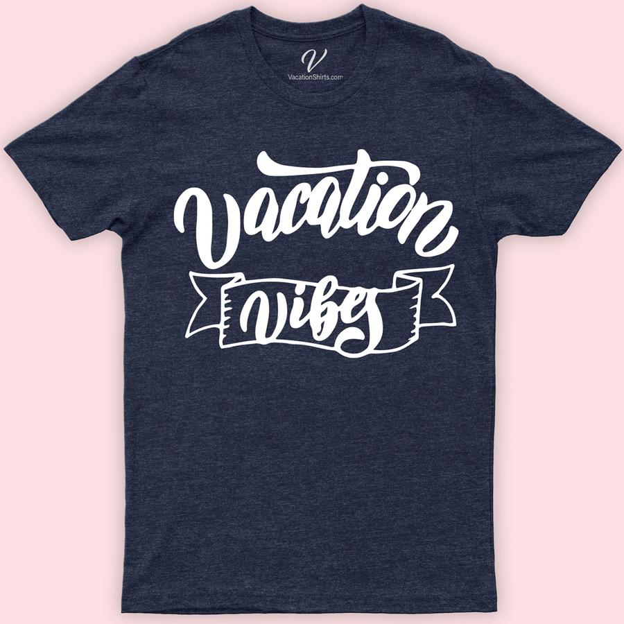 Vacation Vibes Banner Summer Tee Vacation Shirts Embrace summer with the Vacation Vibes Banner Summer Tee from VacationShirts.com. This lightweight, tropical tee design features cool, travel-themed graphics perfect for beach vibes or casual summer wear. Crafted for comfort and style, it's the ultimate addition to your summer fashion tops and holiday graphic tees collection.