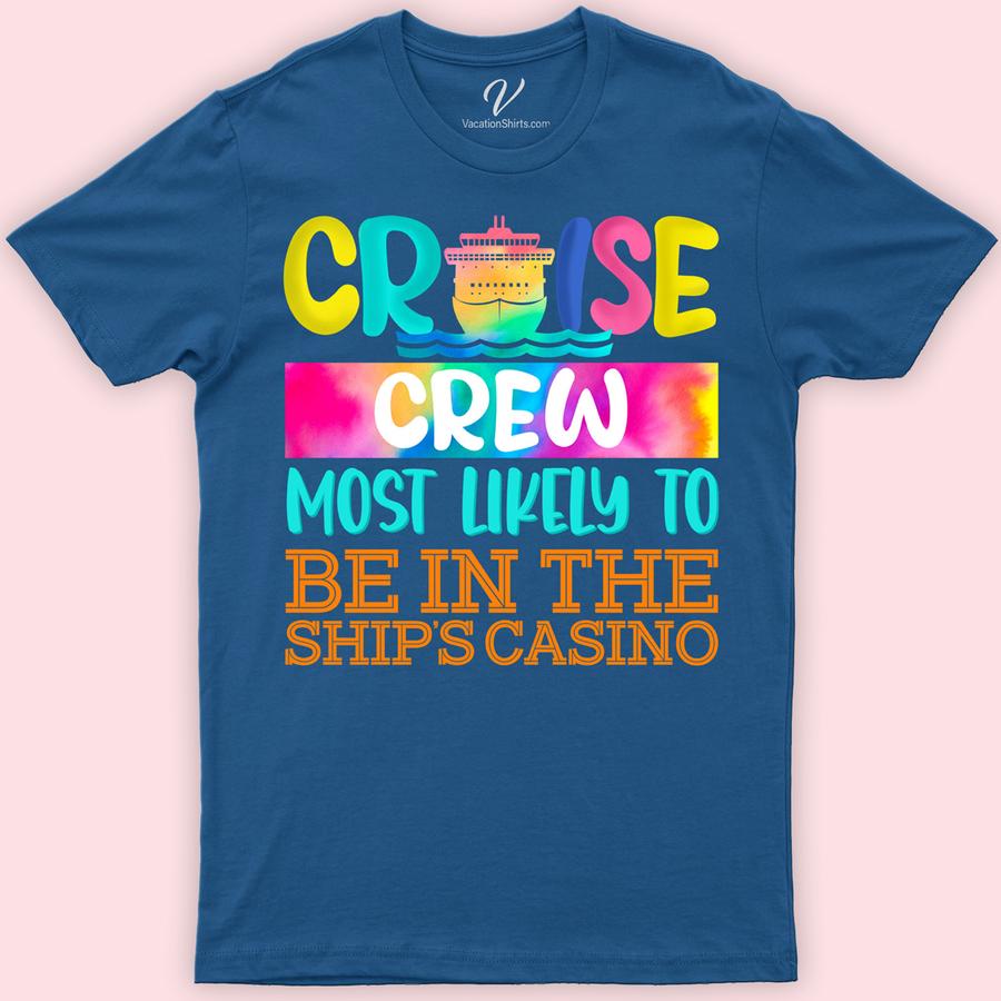 Cruise Crew Casino Fun Graphic Tee - VacationShirts.com Exclusive Cruise Squad Vacation Shirts Dive into fun with our exclusive Cruise Crew Casino Fun Graphic Tee from VacationShirts.com! Perfect for casino nights and ocean adventures, this custom cruise apparel blends nautical themes with vibrant vacation vibes. Stand out in cruise ship attire that's as unique as your journey. Make every moment unforgettable with our fun vacation shirts!