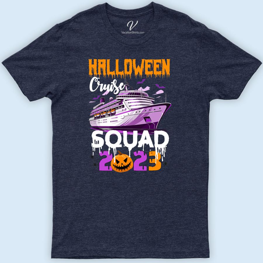 Funky Purple Halloween Cruise Squad Tee Halloween Cruise Shirts Dive into the spooky season with our Funky Purple Halloween Cruise Squad Tee! Perfect for your group's cruise party, this vibrant purple tee combines spooky cruise wear with funky Halloween outfits. Stand out in Halloween group costumes with this essential piece of Halloween cruise party tees. Join the squad now!