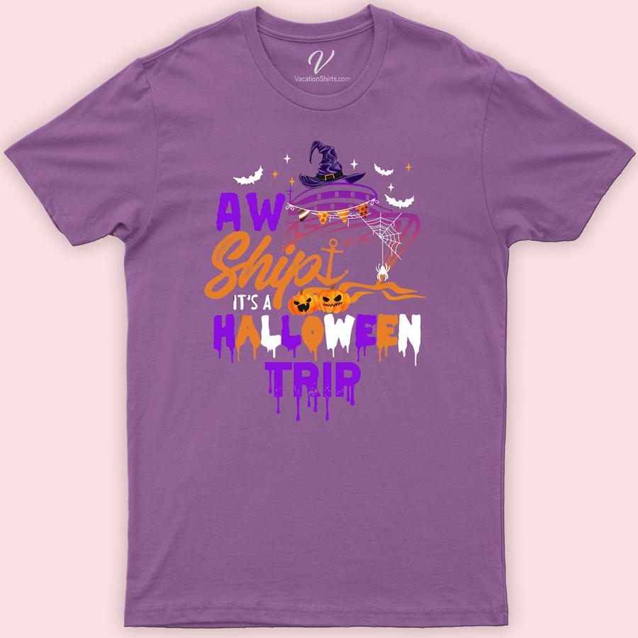 Aw Ship! Exclusive Halloween Cruise Tee - VacationShirts Halloween Cruise Shirts Set sail in spooky style with the "Aw Ship! Exclusive Halloween Cruise Tee" from VacationShirts.com. This unique t-shirt blends Halloween spirit with cruise vibes, offering a custom, themed outfit perfect for any Halloween sailing adventure. Stand out with this exclusive, high-quality Halloween vacation clothing – your go-to for themed cruise outfits.