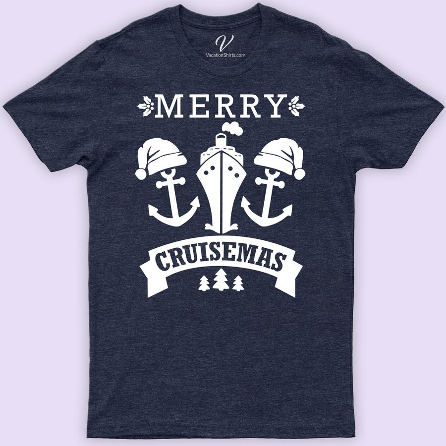 Funky Merry Cruisemas Tee from VacationShirts Christmas Cruise Shirts Celebrate the holidays in style with our Funky Merry Cruisemas Tee from VacationShirts.com! Perfect for holiday cruises, this festive cruise wear blends nautical charm with tropical Christmas vibes. Featuring humorous designs, it's the ultimate funny Christmas vacation tee for anyone looking to make merry memories aboard. Dive into the spirit of Merry Cruisemas!