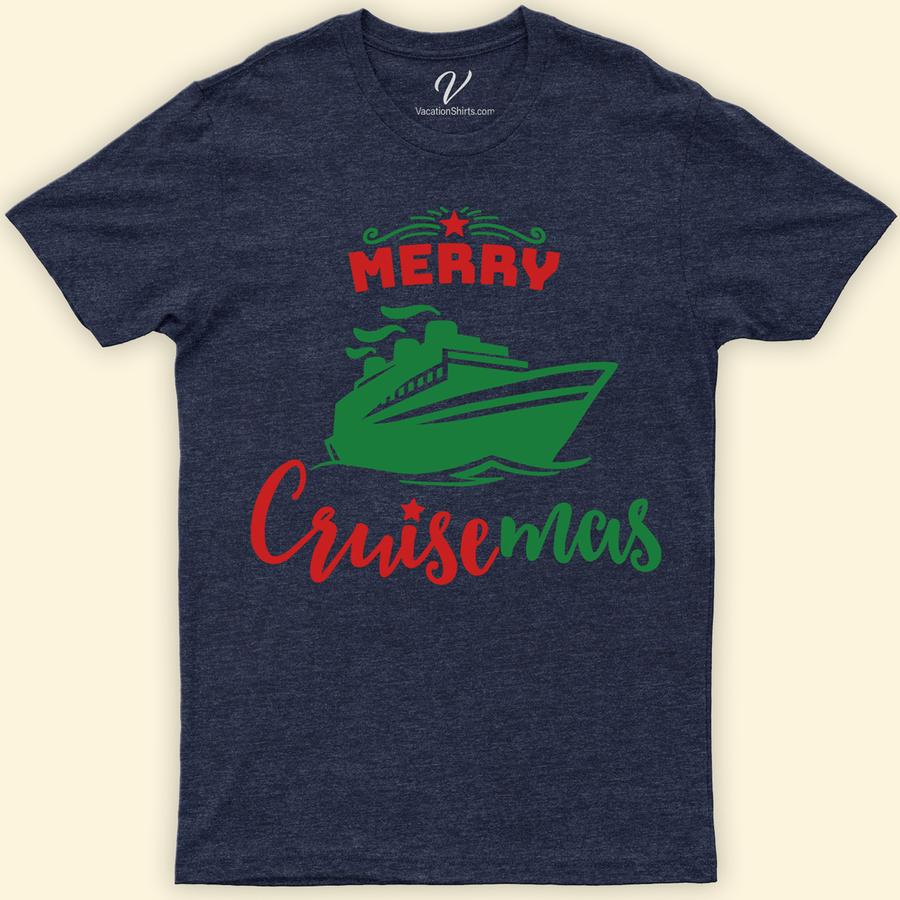 VacationShirts.com's Merry Cruisemas Tee Christmas Cruise Shirts Celebrate the holidays at sea with VacationShirts.com's Merry Cruisemas Tee! Perfect for the whole family, this festive cruise wear blends nautical Christmas charm with tropical vibes. Ideal for any holiday cruise, it's the ultimate Christmas themed cruise gear. Make your cruise vacation memorable with this unique, joyful apparel!
