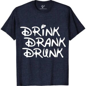 Drink Drank Drunk Disney Shirt Disney Vacation Shirts Unleash the magic with our Drink Drank Drunk Disney Shirt, perfect for any Disney-themed party or bar crawl. This hilarious and unique Disney drinking shirt is your go-to for bachelorette parties, adult Disney trips, or drinking around the world at Epcot. Make your Disney vacation unforgettable with this standout apparel!